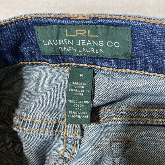Lauren Ralph Lauren Jean Woman 8‎ Dark Wash Mid Rise Boot Cut Denim - Picture 9 of 9